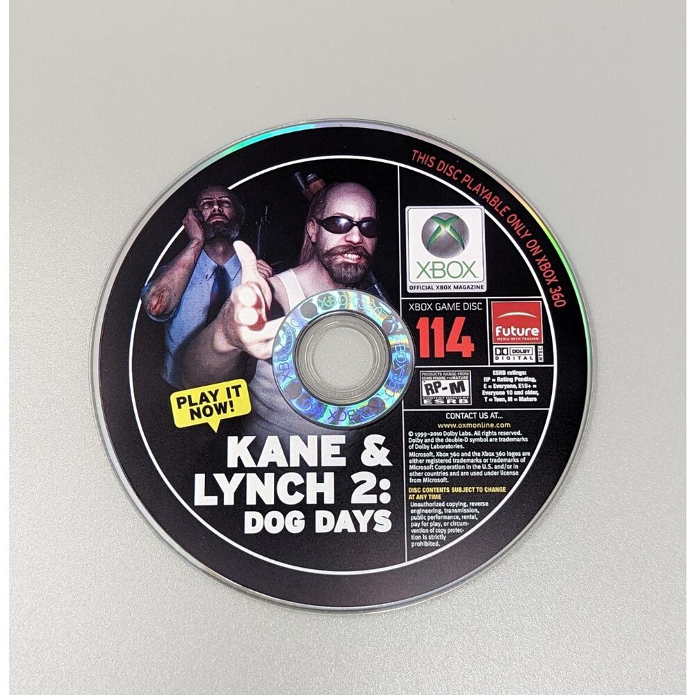 Kane & Lynch 2 Official Xbox Magazine Demo Disc 114 Xbox 360 Tested